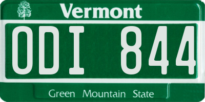 VT license plate ODI844
