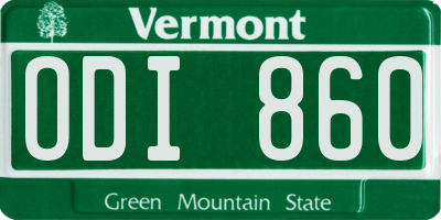 VT license plate ODI860