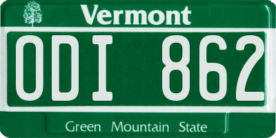 VT license plate ODI862