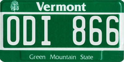VT license plate ODI866