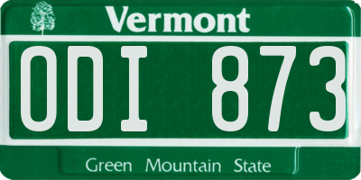 VT license plate ODI873