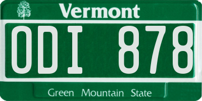VT license plate ODI878