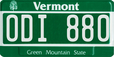 VT license plate ODI880