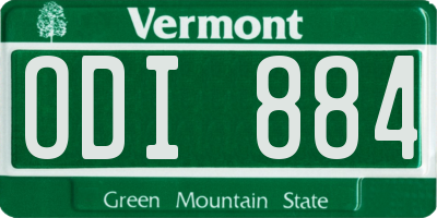 VT license plate ODI884