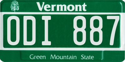 VT license plate ODI887