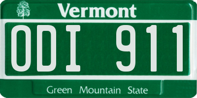 VT license plate ODI911