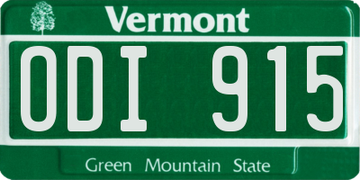 VT license plate ODI915