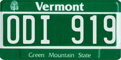 VT license plate ODI919