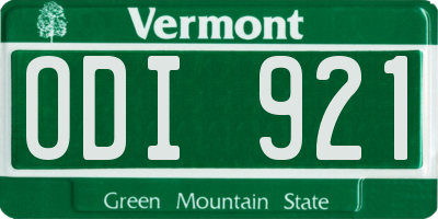VT license plate ODI921