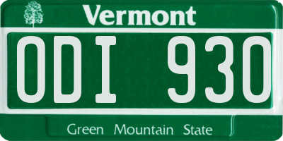 VT license plate ODI930