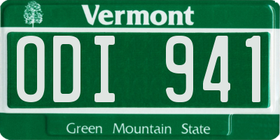 VT license plate ODI941