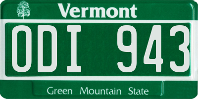 VT license plate ODI943