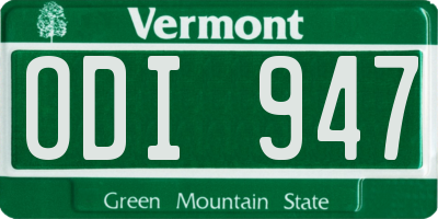 VT license plate ODI947