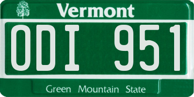 VT license plate ODI951