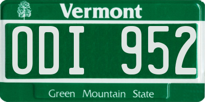 VT license plate ODI952