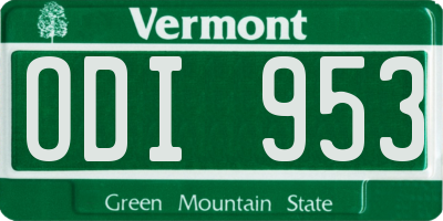 VT license plate ODI953