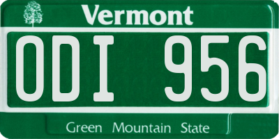 VT license plate ODI956