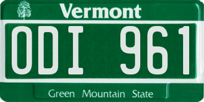 VT license plate ODI961