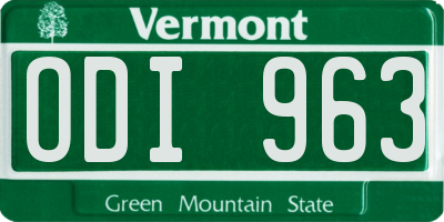 VT license plate ODI963