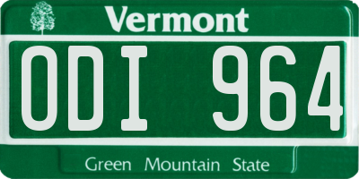 VT license plate ODI964