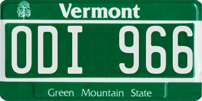 VT license plate ODI966