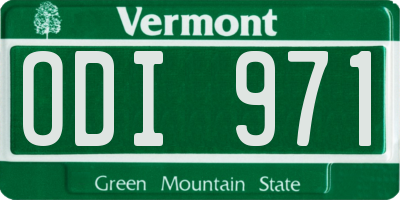 VT license plate ODI971