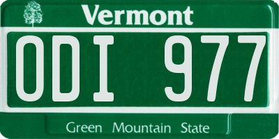 VT license plate ODI977