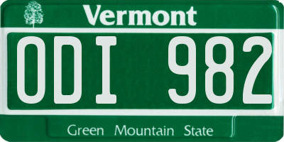 VT license plate ODI982