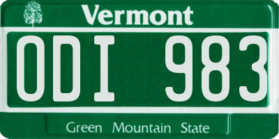 VT license plate ODI983