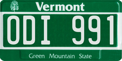VT license plate ODI991