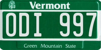 VT license plate ODI997