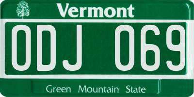 VT license plate ODJ069