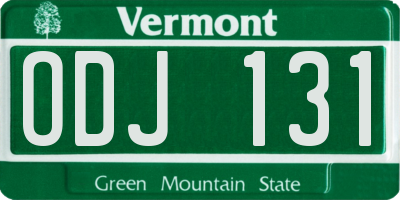 VT license plate ODJ131