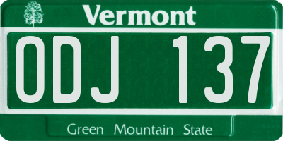 VT license plate ODJ137
