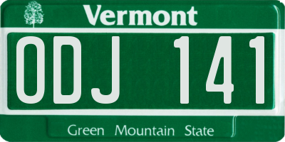 VT license plate ODJ141