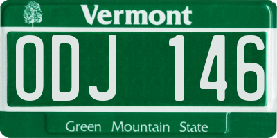 VT license plate ODJ146