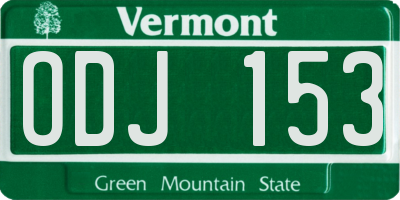 VT license plate ODJ153