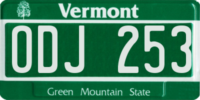 VT license plate ODJ253