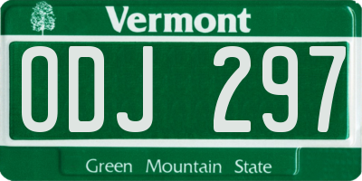 VT license plate ODJ297