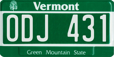 VT license plate ODJ431