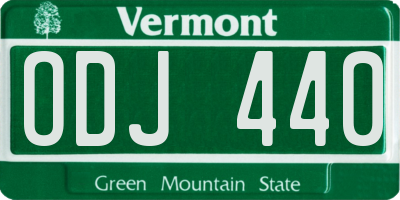 VT license plate ODJ440