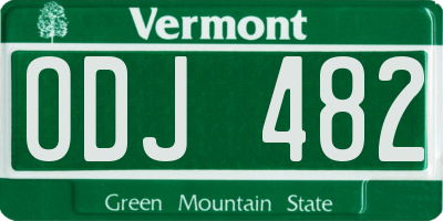 VT license plate ODJ482
