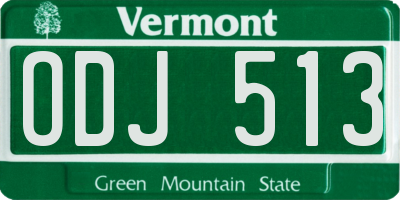 VT license plate ODJ513