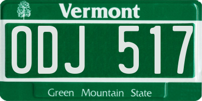 VT license plate ODJ517