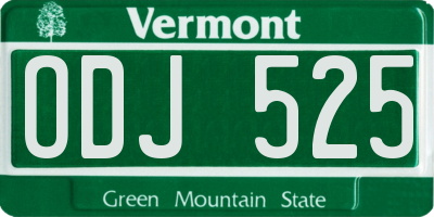 VT license plate ODJ525