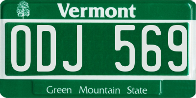 VT license plate ODJ569