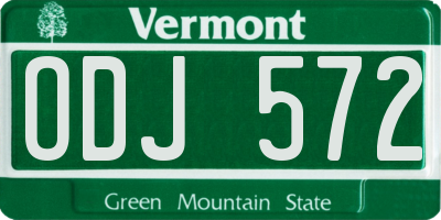 VT license plate ODJ572