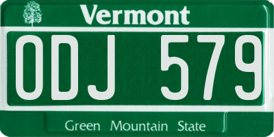 VT license plate ODJ579