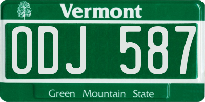 VT license plate ODJ587