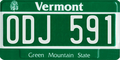 VT license plate ODJ591